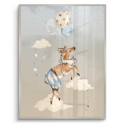 Dreamy Fox and Deer Balloon Set of 2 - Fine Art