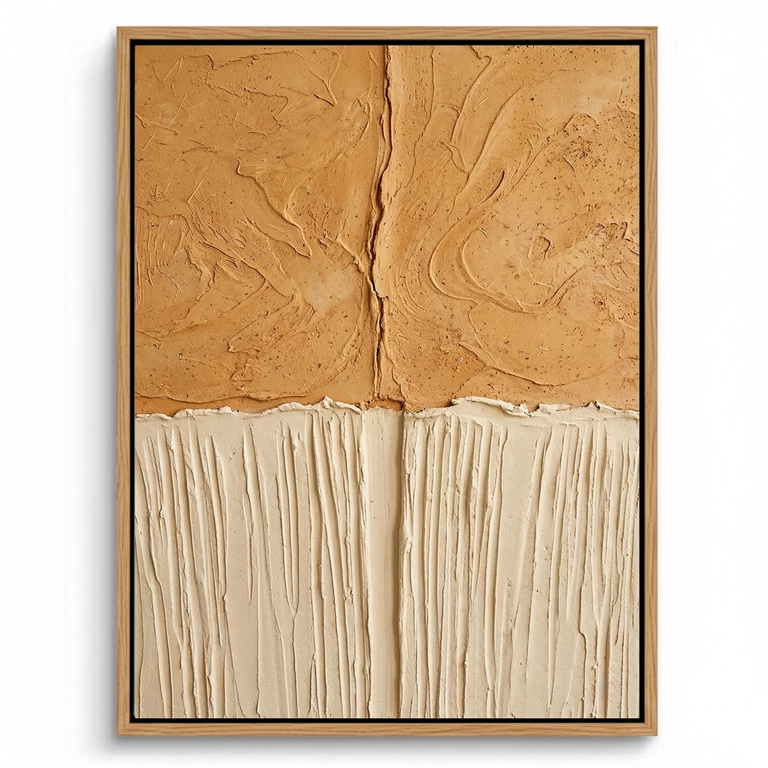 Dual Horizon Texture canvas painting, modern abstract textures, premium UAE interiors
