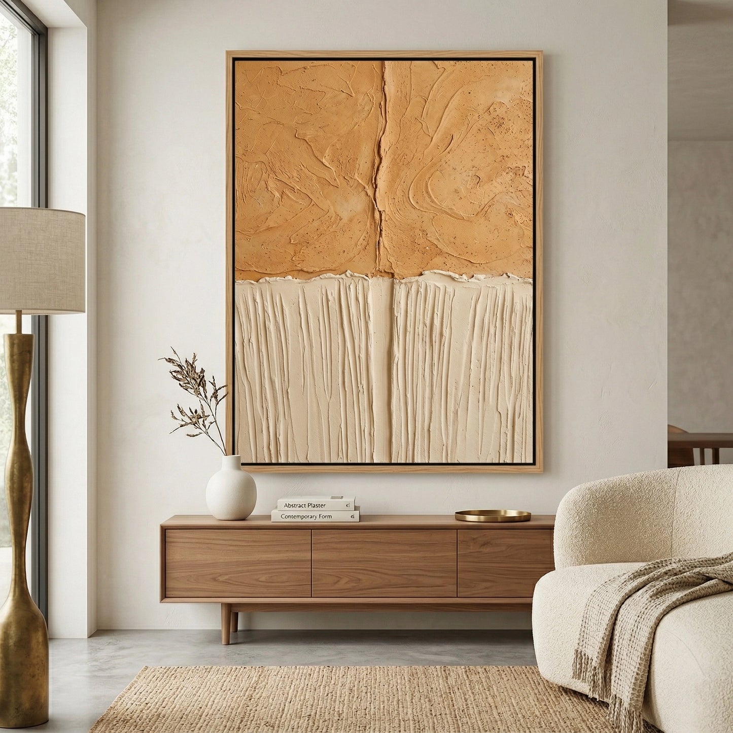 2Dual Horizon Texture elegant abstract canvas, luxury home accent, modern UAE interiors