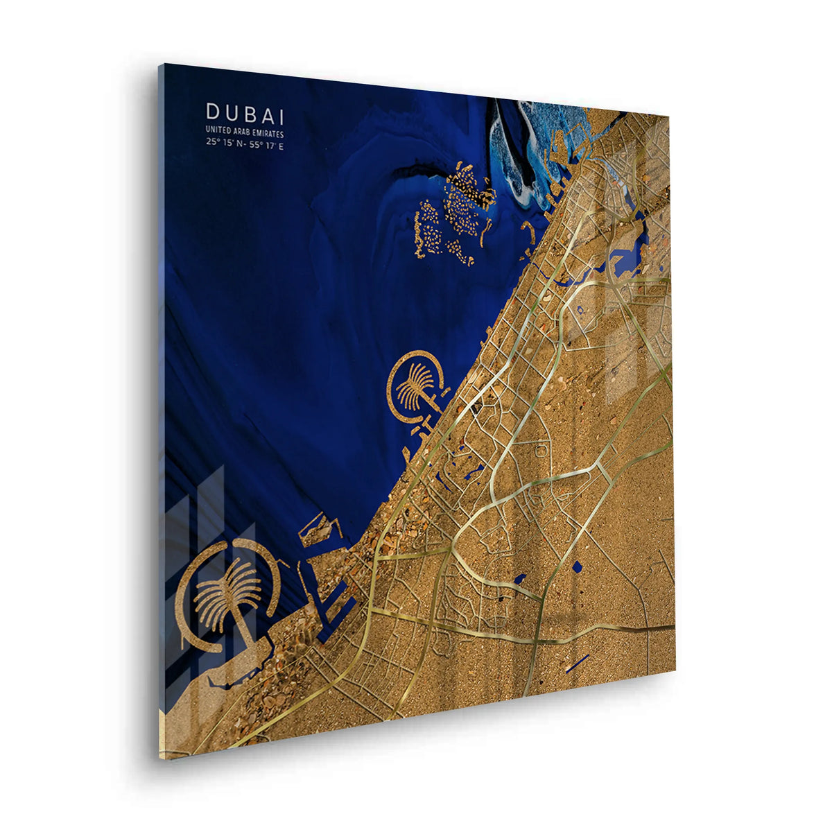 Dubai Map - Acrylic - Jasmineart.ae