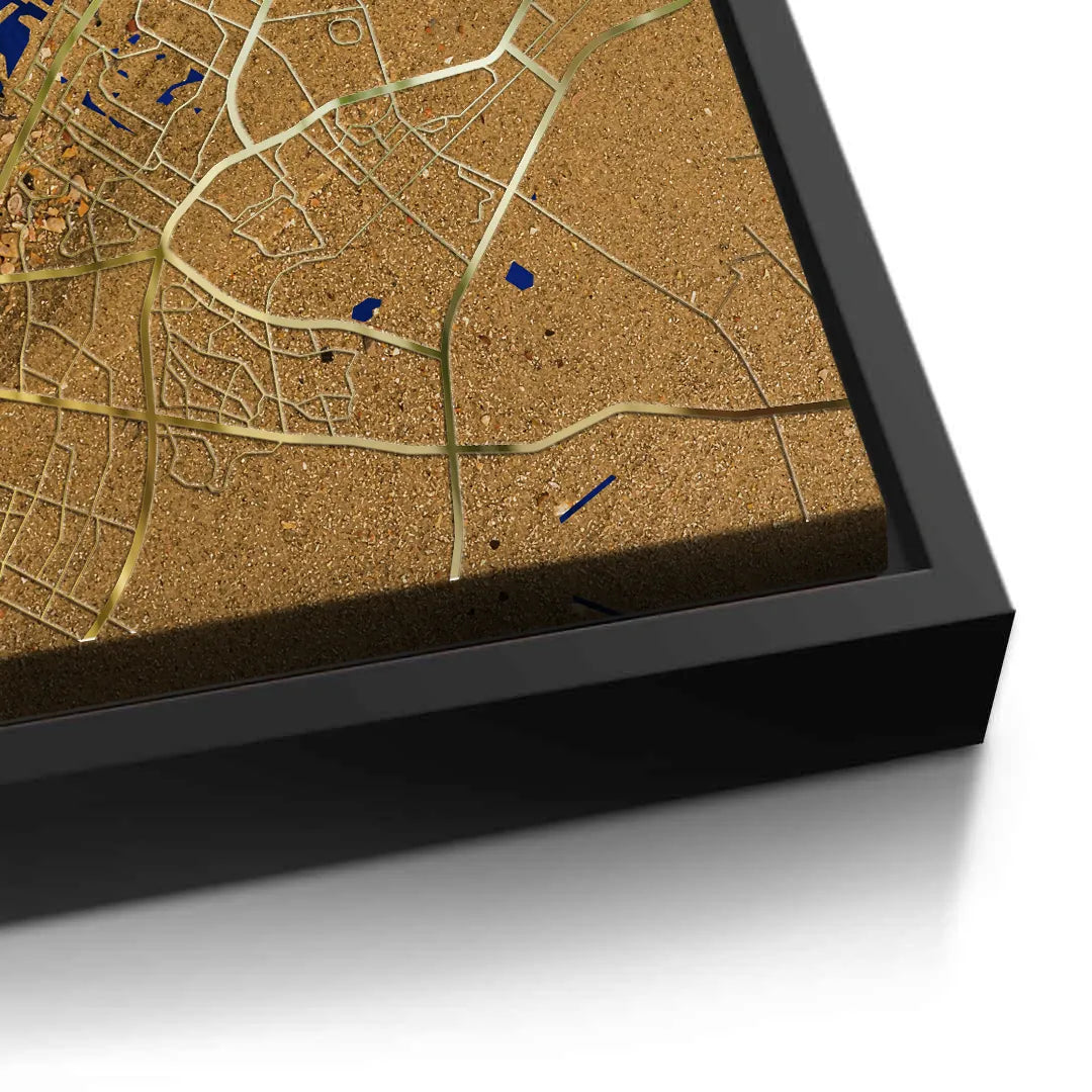 Dubai Map - Canvas - Jasmineart.ae