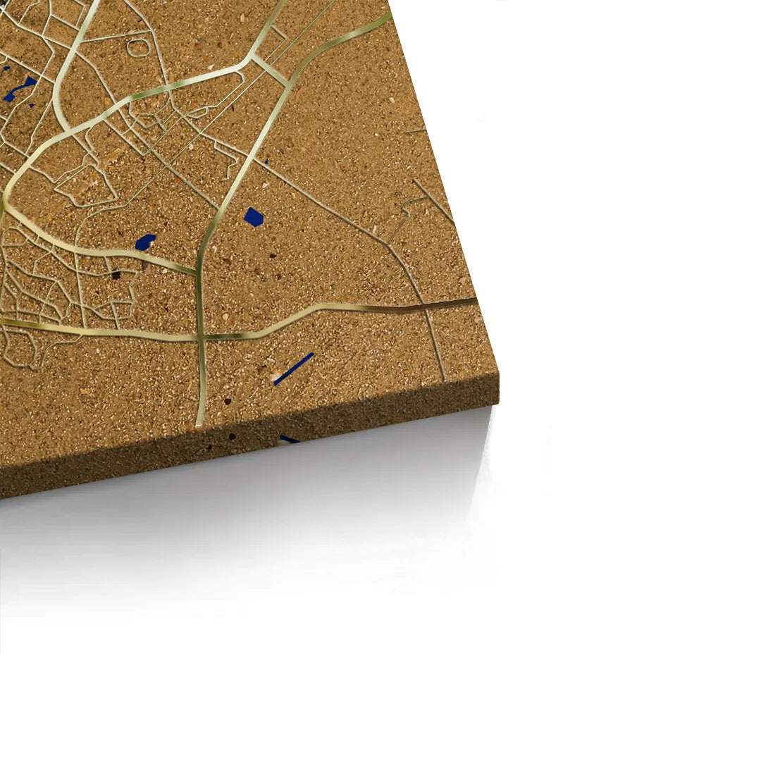 Dubai Map - Canvas - Jasmineart.ae