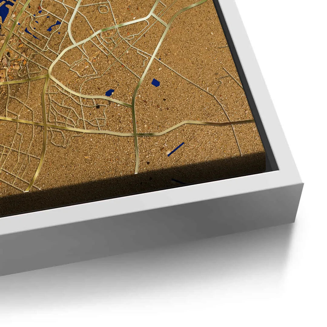 Dubai Map - Canvas - Jasmineart.ae