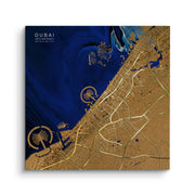Dubai Map - Canvas - Jasmineart.ae