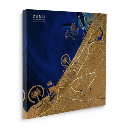 Dubai Map - Canvas