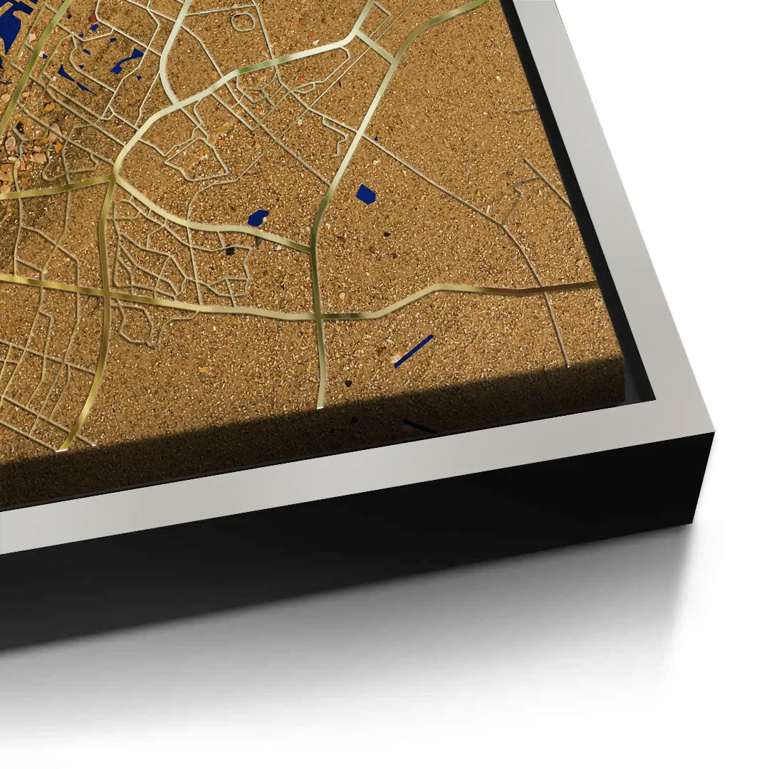 Dubai Map - Canvas - Jasmineart.ae
