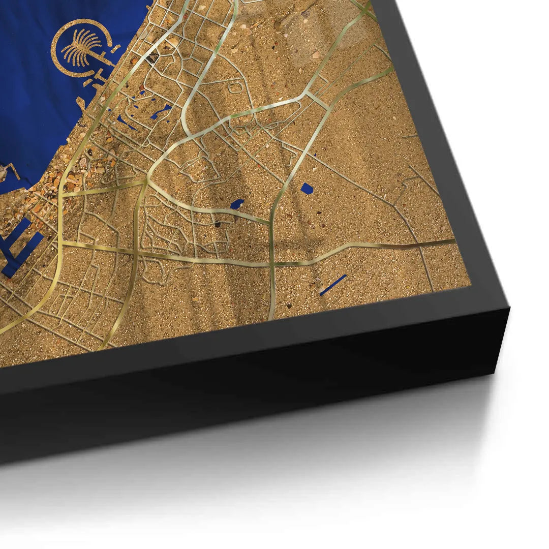 Dubai Map - Fine Art - Jasmineart.ae