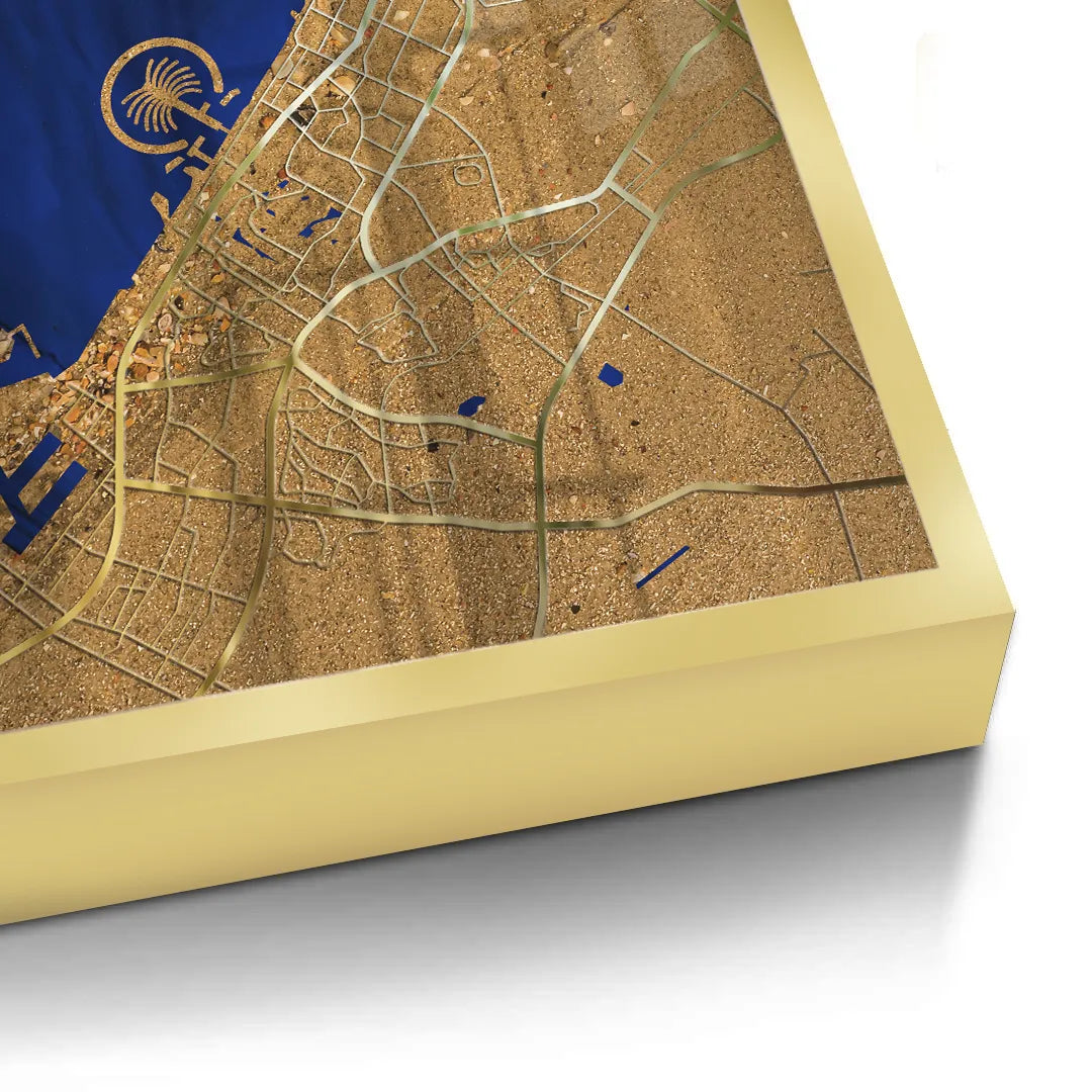 Dubai Map - Fine Art - Jasmineart.ae