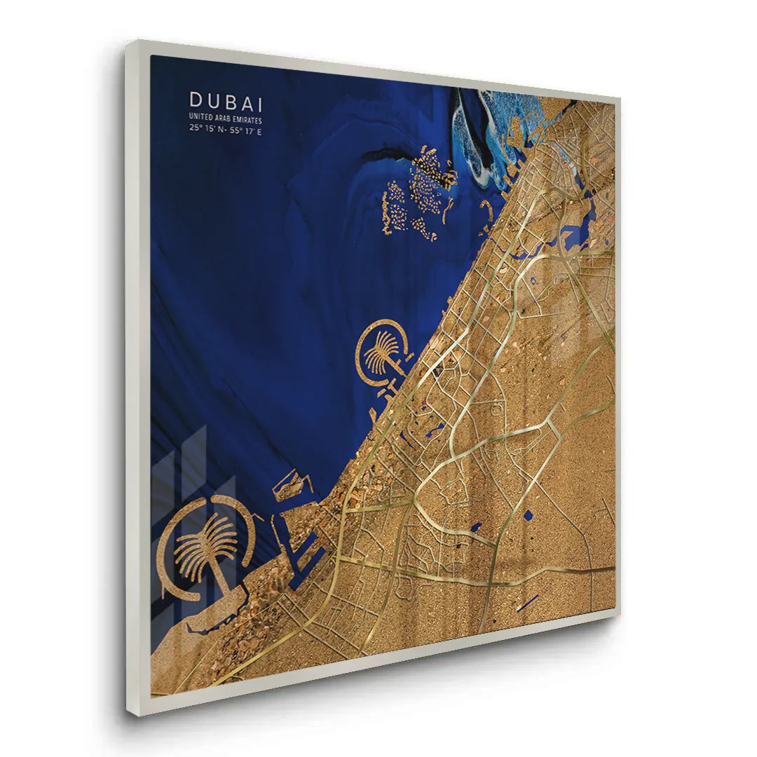 Dubai Map - Fine Art - Jasmineart.ae
