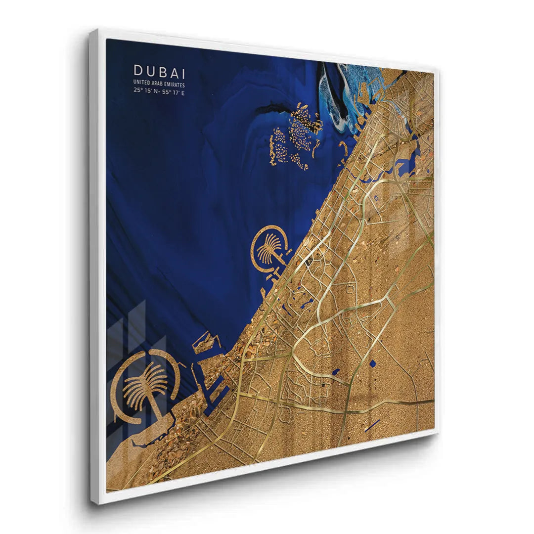 Dubai Map - Fine Art - Jasmineart.ae