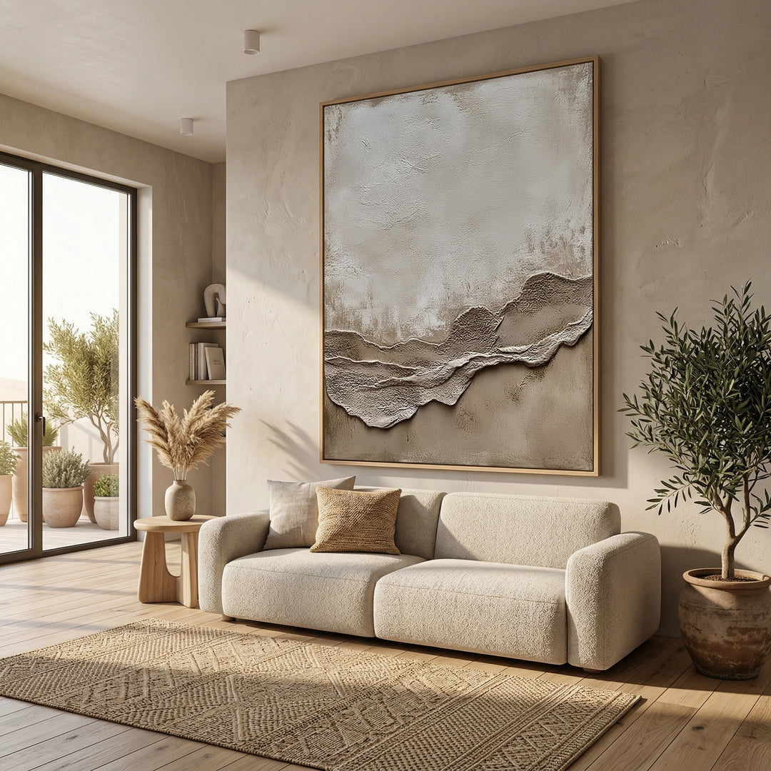 Durable dune ridge patterned outdoor rug in earthy terracotta, perfect for luxury desert camping trips in Liwa