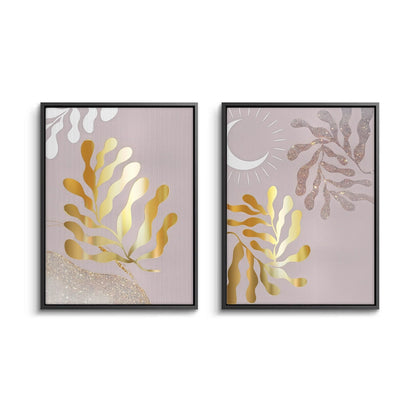 Dusty Rose & Gold Celestial Set of 2 - Canvas