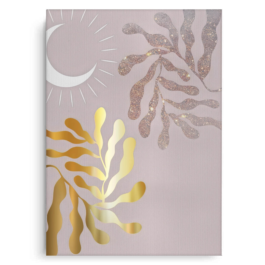 2Dusty Rose & Gold Celestial Set of 2 - Canvas