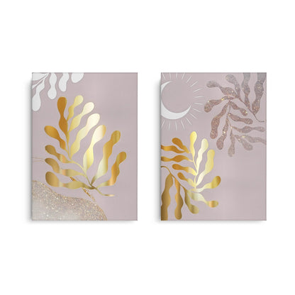 Dusty Rose & Gold Celestial Set of 2 - Canvas