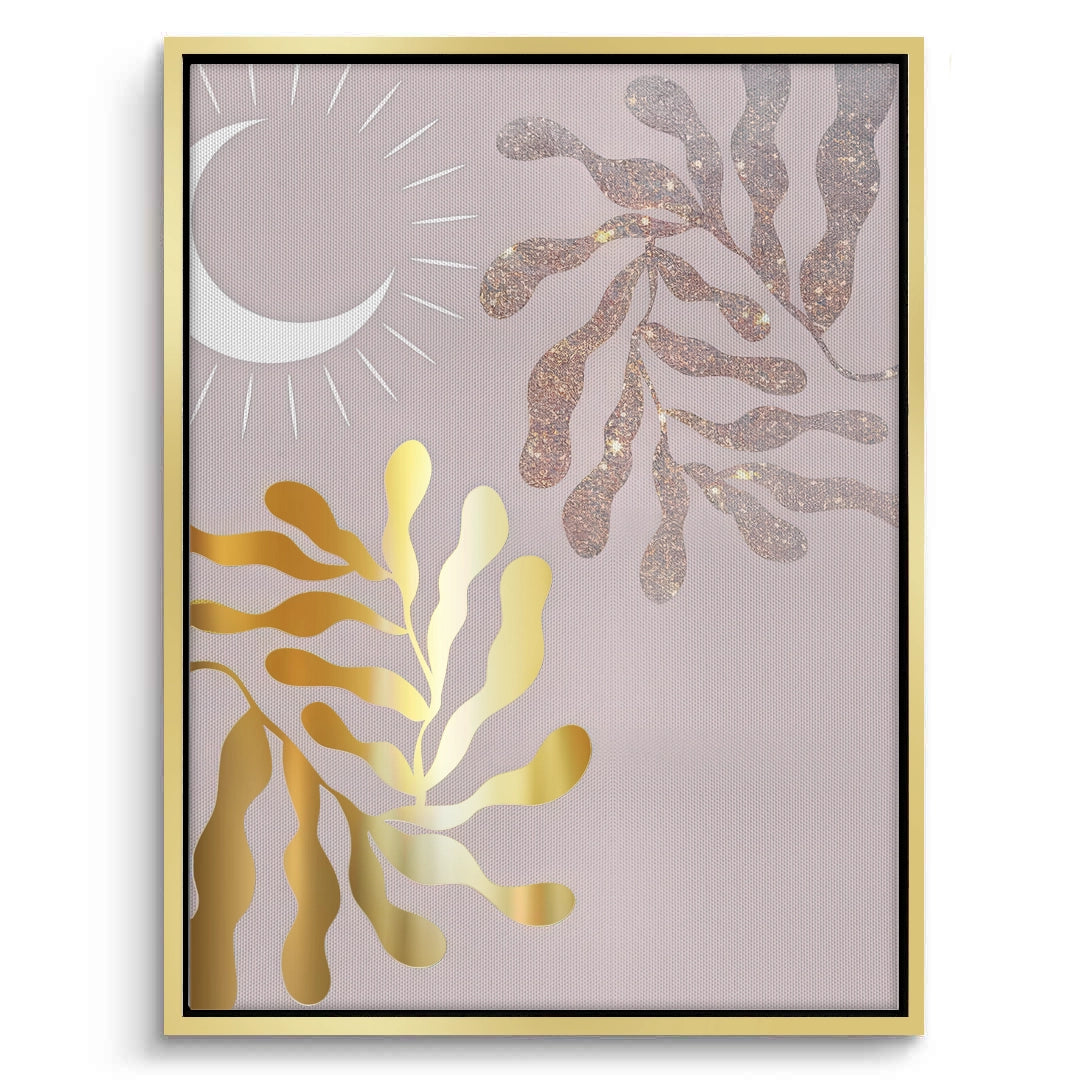 2Dusty Rose & Gold Celestial Set of 2 - Canvas