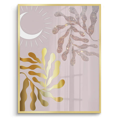Dusty Rose & Gold Celestial Set of 2 - Fine Art