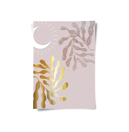 Dusty Rose & Gold Celestial Set of 2 - Poster