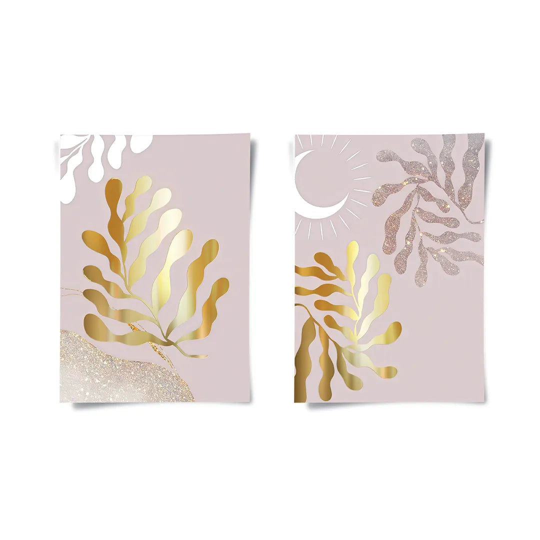 2Dusty Rose & Gold Celestial Set of 2 - Poster