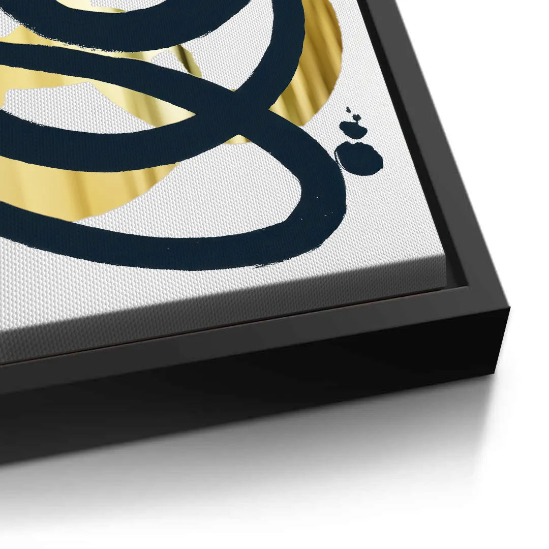 Dynamic Navy blue and Gold - Canvas - Jasmineart.ae