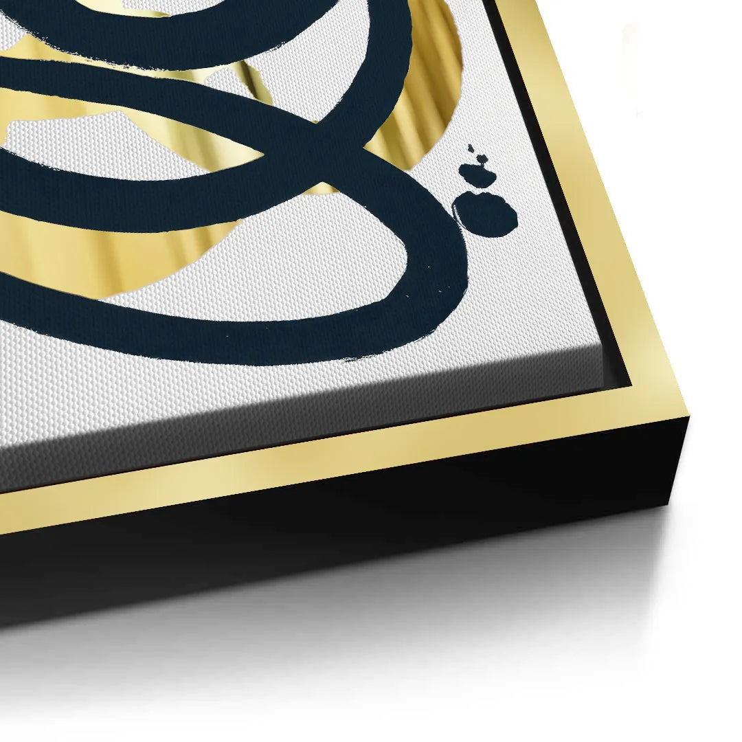 Dynamic Navy blue and Gold - Canvas - Jasmineart.ae
