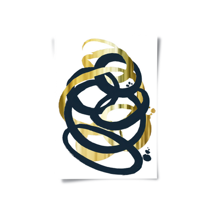 Dynamic Navy blue and Gold  - Poster