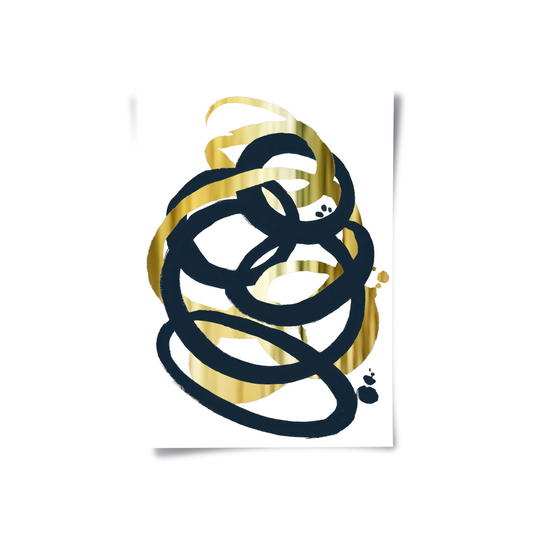 Dynamic Navy blue and Gold  - Poster