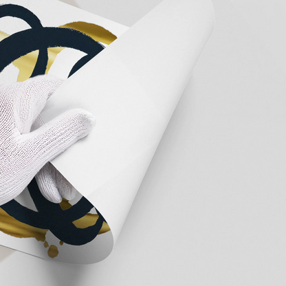 Dynamic Navy blue and Gold  - Poster