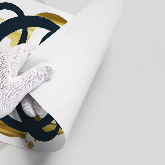 Dynamic Navy blue and Gold  - Poster