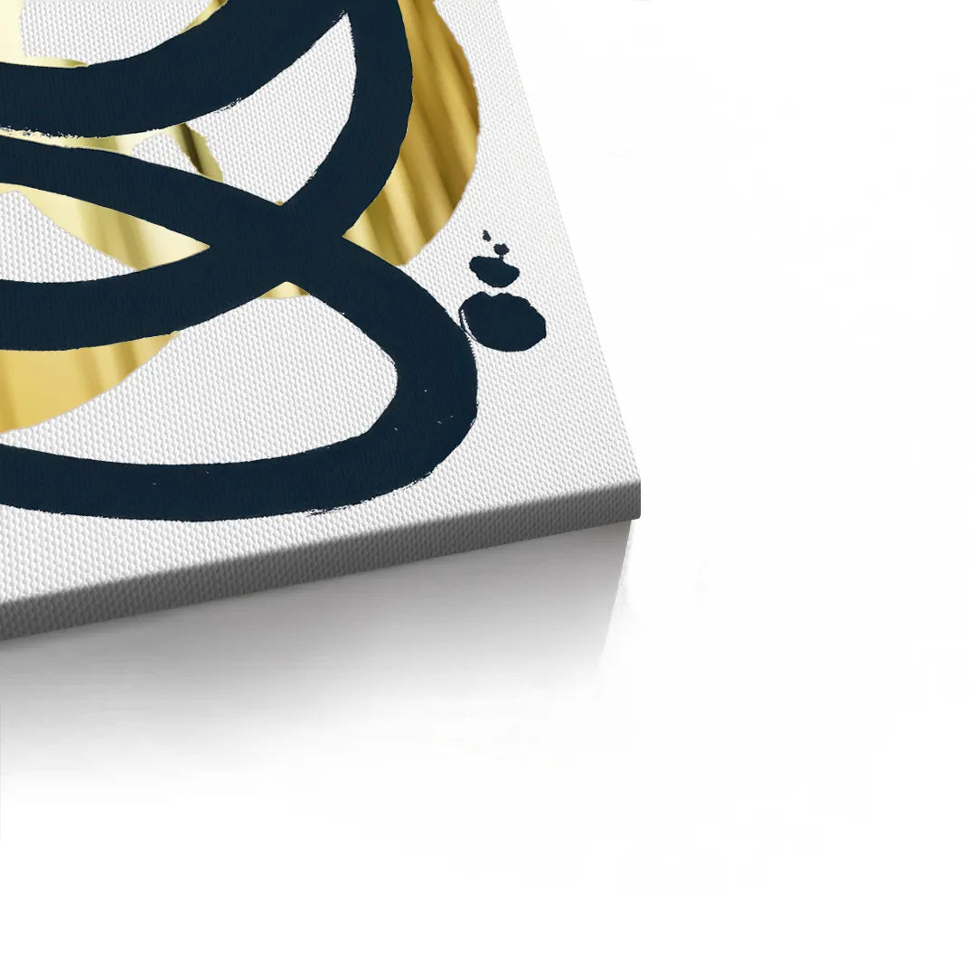 Dynamic Navy blue and Gold - Canvas - Jasmineart.ae