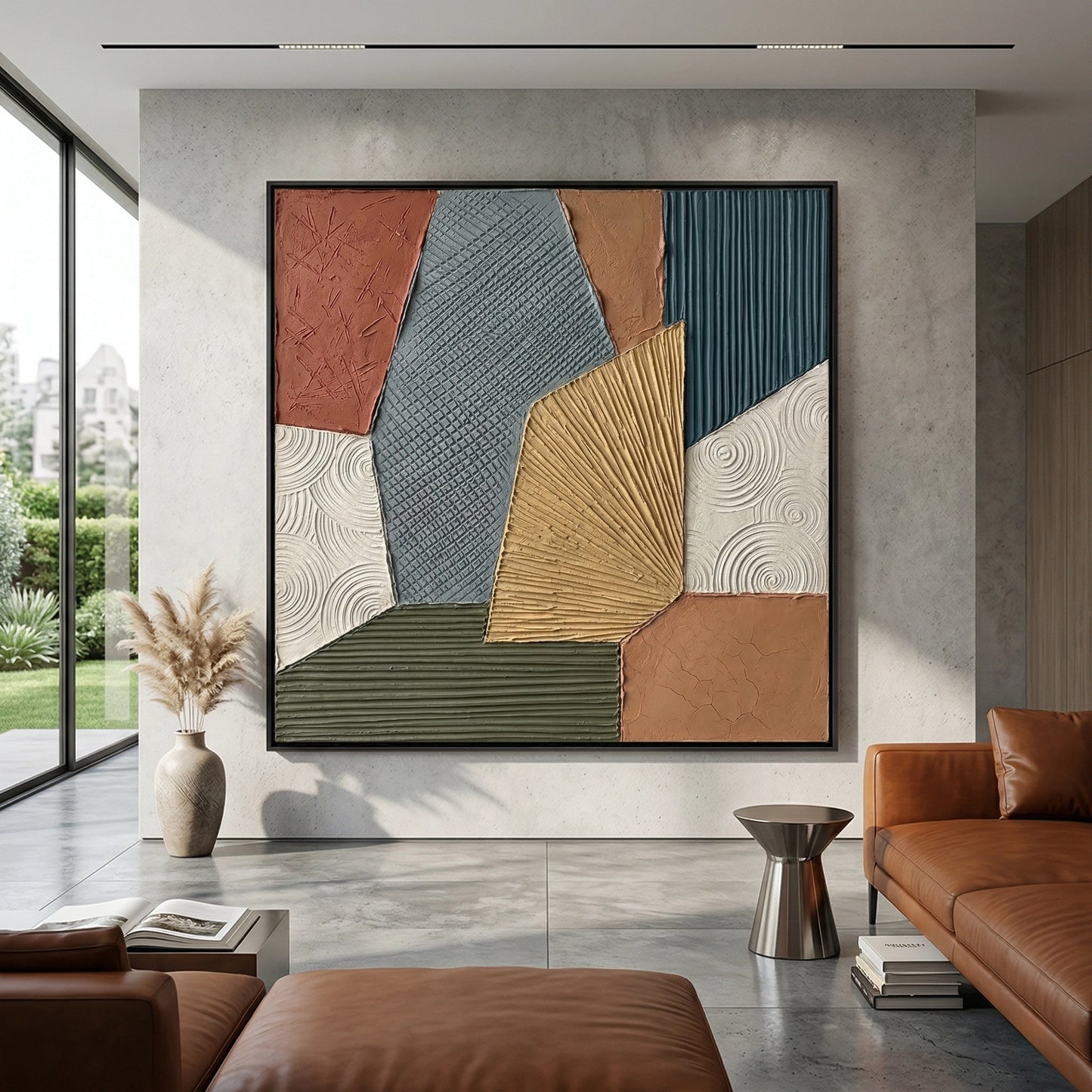 2Earth Geometric elegant abstract artwork, luxury home accent, modern UAE interiors