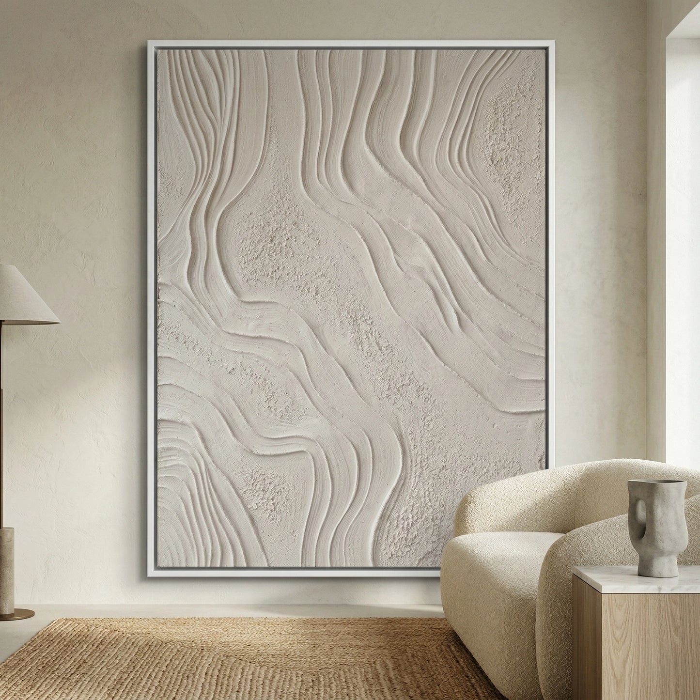 2Abstract Earth Grooves canvas with organic lines and contemporary wall décor style