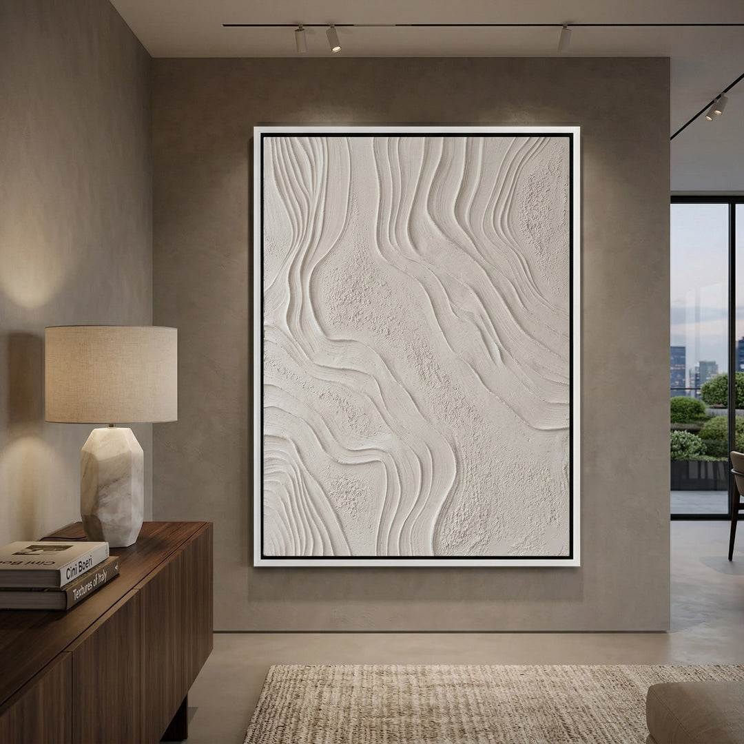 Elegant Earth Grooves wall art with warm earth tones for sophisticated UAE living spaces