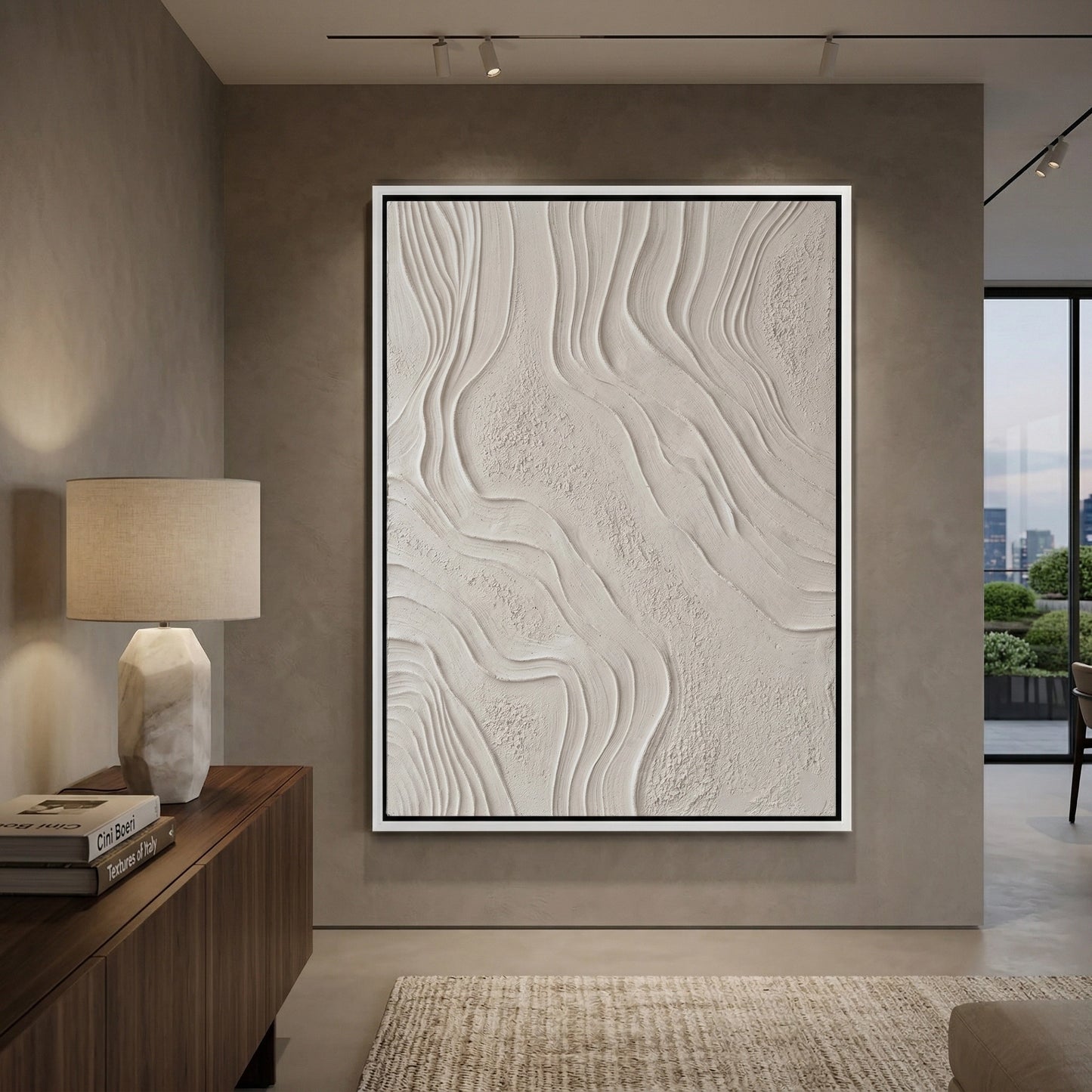 2Elegant Earth Grooves wall art with warm earth tones for sophisticated UAE living spaces