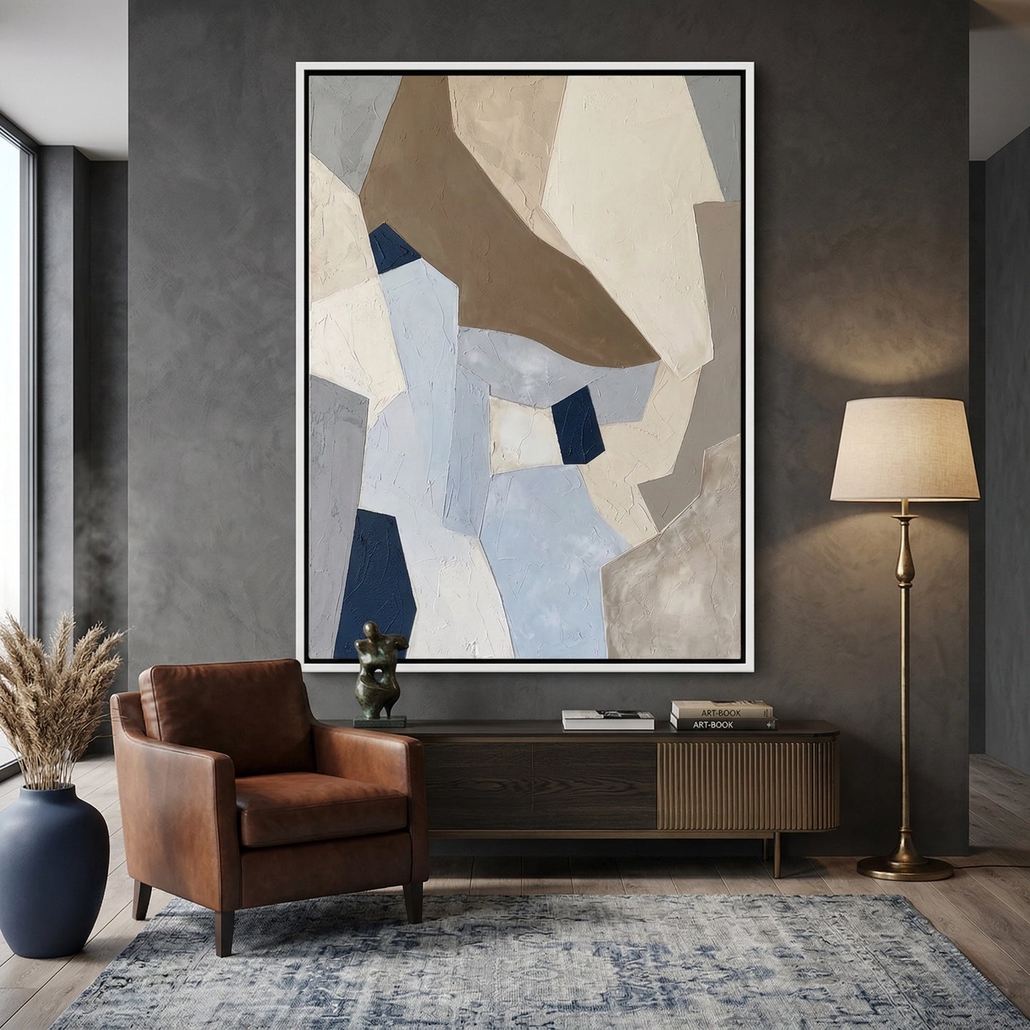 2Earth & Slate Textured Geometric Abstract #GS7732