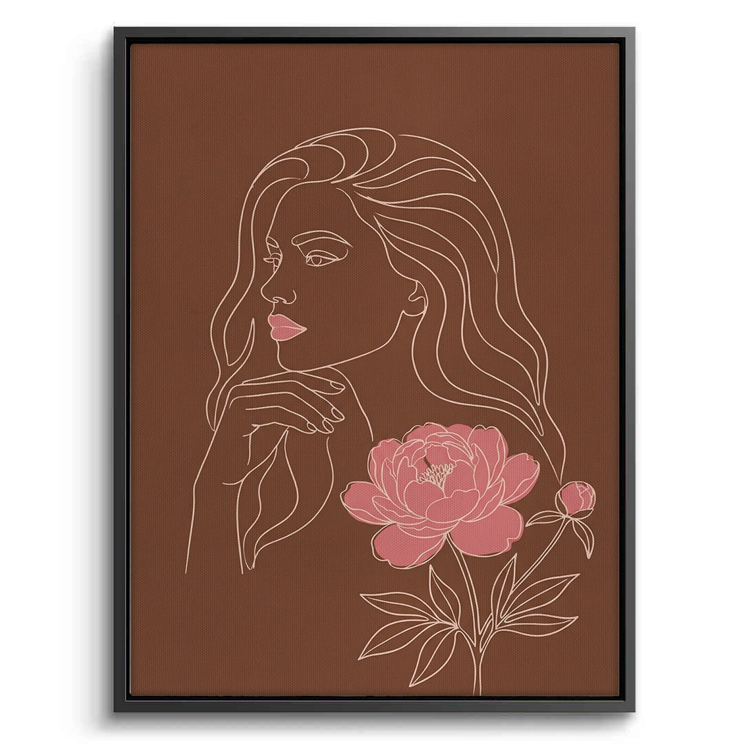2Earthy Mid-Century Modern Female Portrait - Canvas