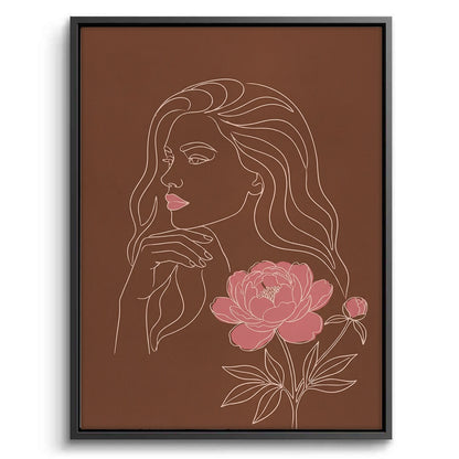 Earthy Mid-Century Modern Female Portrait - Canvas