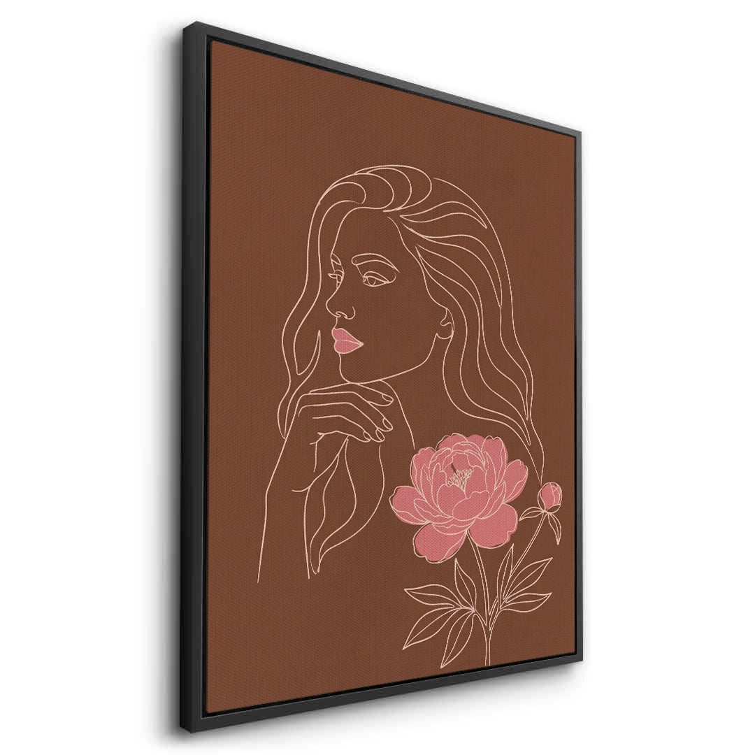2Earthy Mid-Century Modern Female Portrait - Canvas