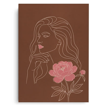Earthy Mid-Century Modern Female Portrait - Canvas