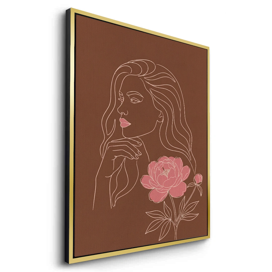 2Earthy Mid-Century Modern Female Portrait - Canvas