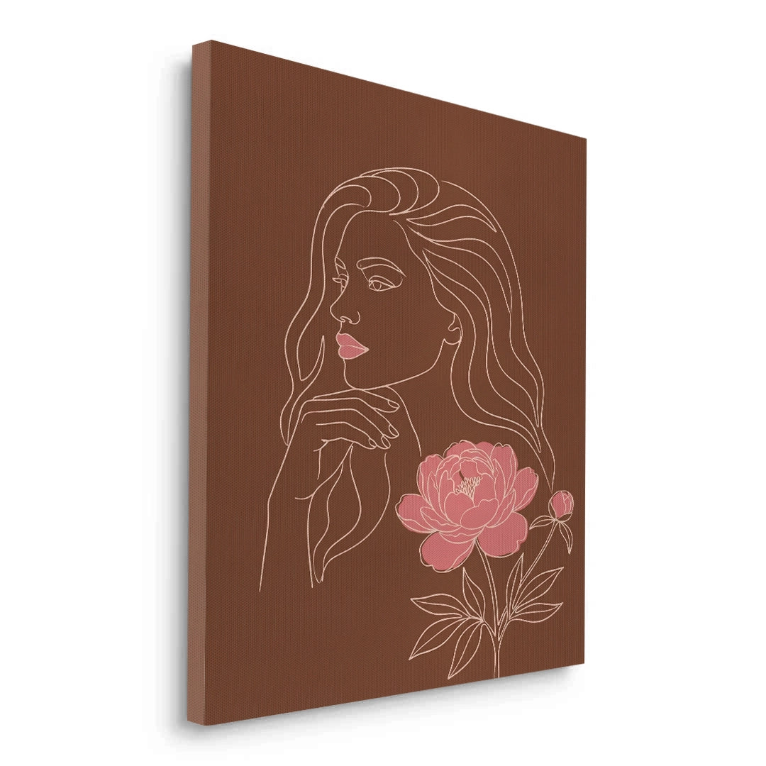 2Earthy Mid-Century Modern Female Portrait - Canvas