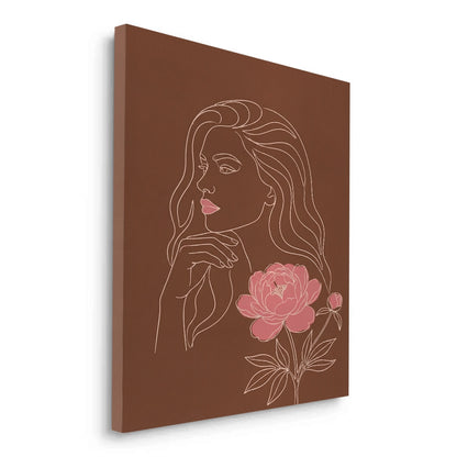 Earthy Mid-Century Modern Female Portrait - Canvas