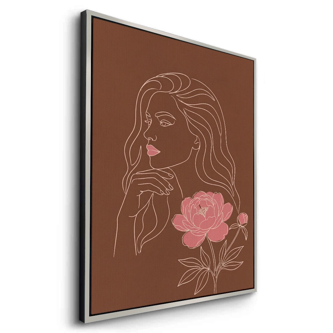 2Earthy Mid-Century Modern Female Portrait - Canvas