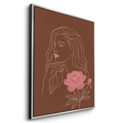 Earthy Mid-Century Modern Female Portrait - Canvas