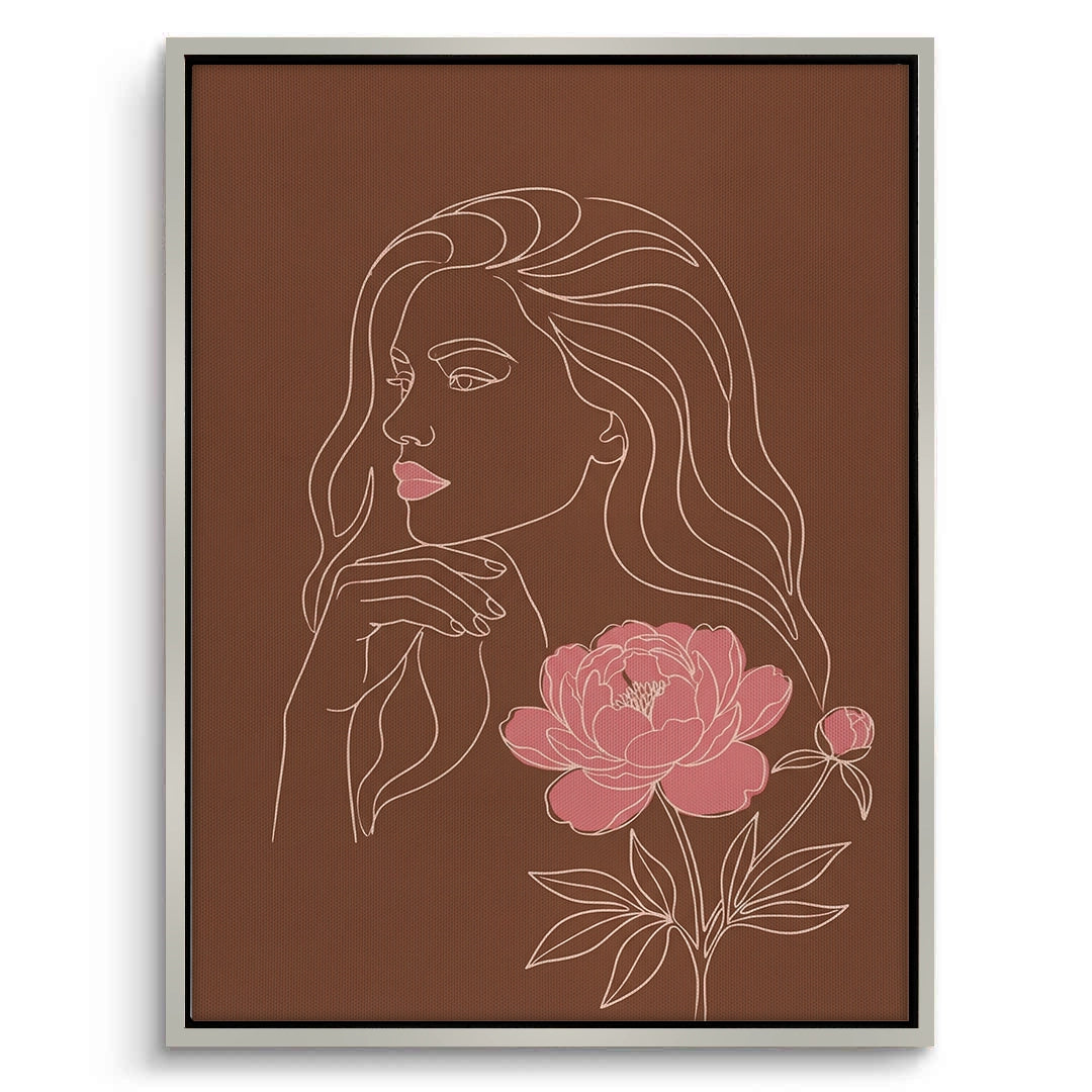 2Earthy Mid-Century Modern Female Portrait - Canvas