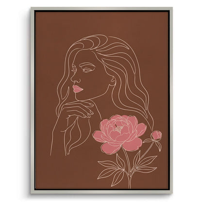 Earthy Mid-Century Modern Female Portrait - Canvas