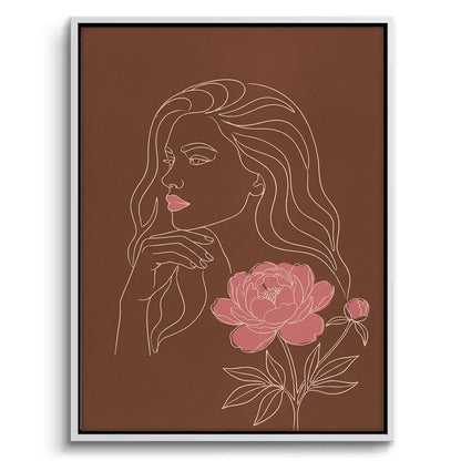 Earthy Mid-Century Modern Female Portrait - Canvas