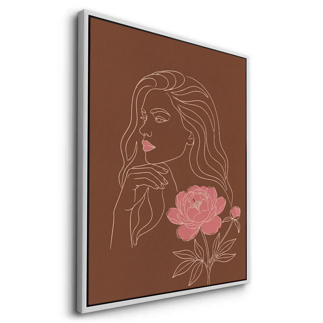 2Earthy Mid-Century Modern Female Portrait - Canvas