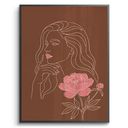 Earthy Mid-Century Modern Female Portrait - Fine Art