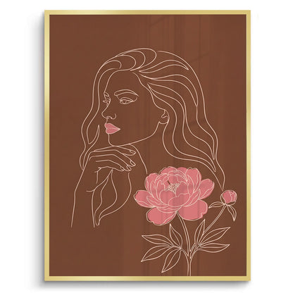 Earthy Mid-Century Modern Female Portrait - Fine Art