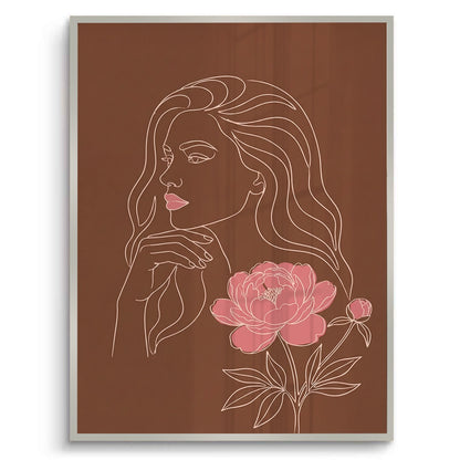 Earthy Mid-Century Modern Female Portrait - Fine Art